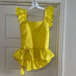 Yellow Ruffled Women's Top